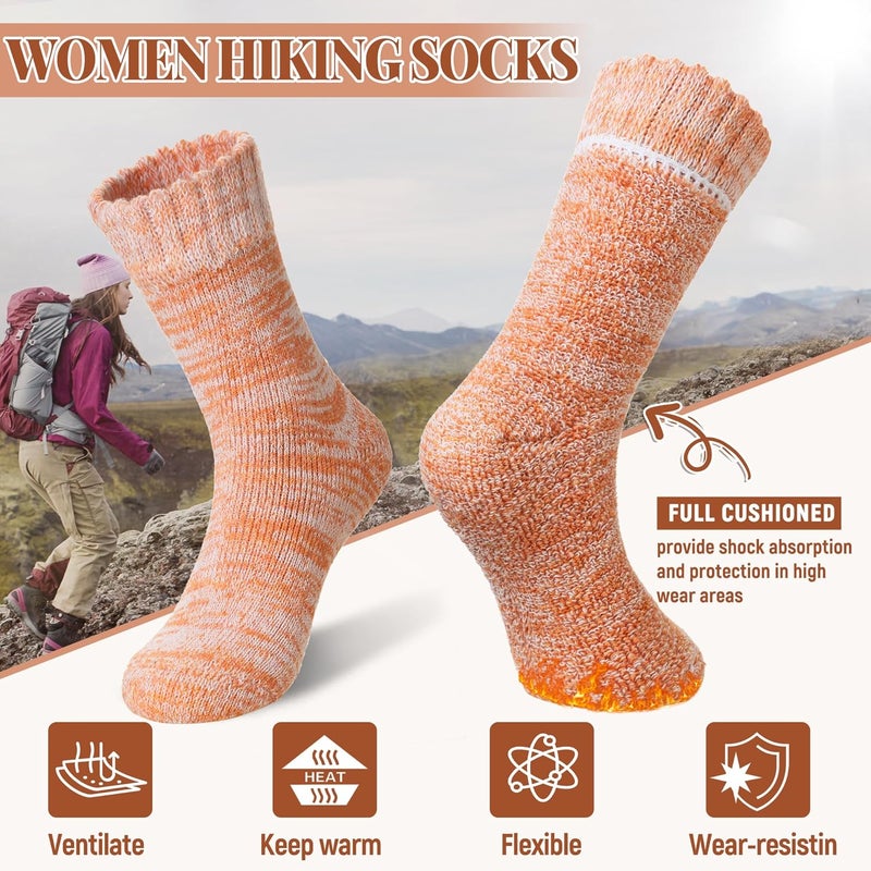Velice Merino Wool Socks for Women 5 Pairs Warm Winter Hiking Thick Thermal Cozy Boot Work Soft Ladies Crew Socks - Image 5